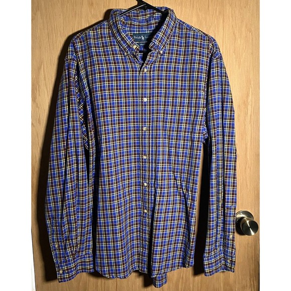 Ralph Lauren Classic Fit Men's Plaid Long Sleeve Button Down Shirt Men's Sz XL - Picture 1 of 7